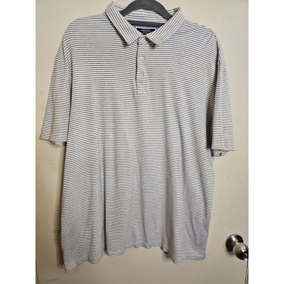 Charles Tyrwhitt Polo‎ Short Sleeve White Striped Shirt Mens Size 2XL Jermyn St - Picture 1 of 7